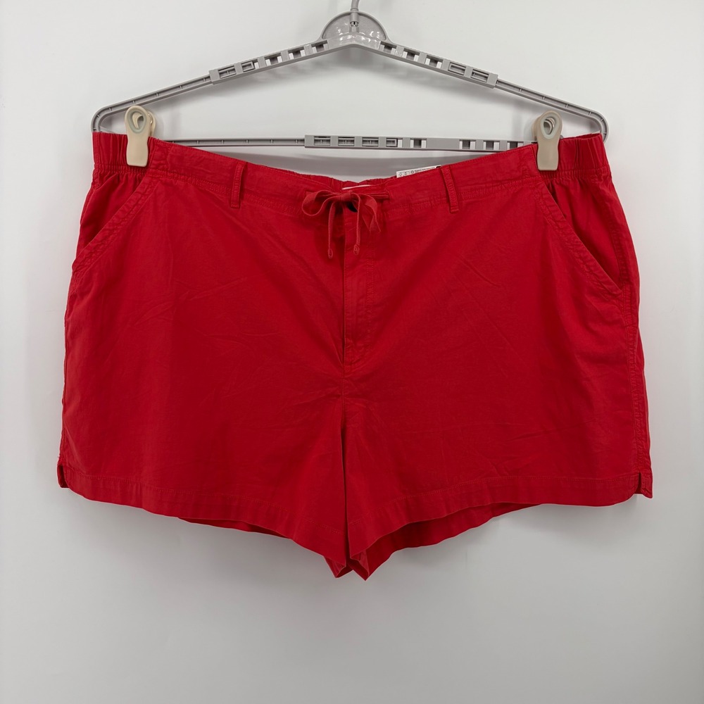 Sonoma Goods For Life Womens 4X Red Mid‎ Rise Cotton Stretch Shorts NWT